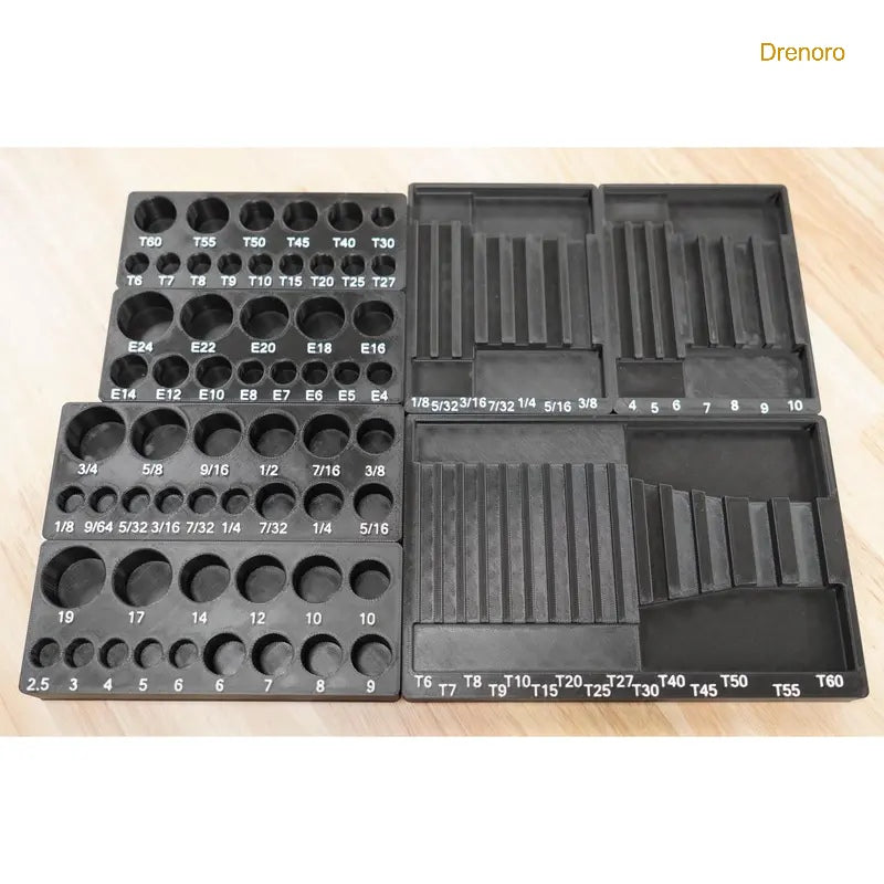 87-Piece Bit Socket Organizer Tray β Compatible with Harbor Freight Set