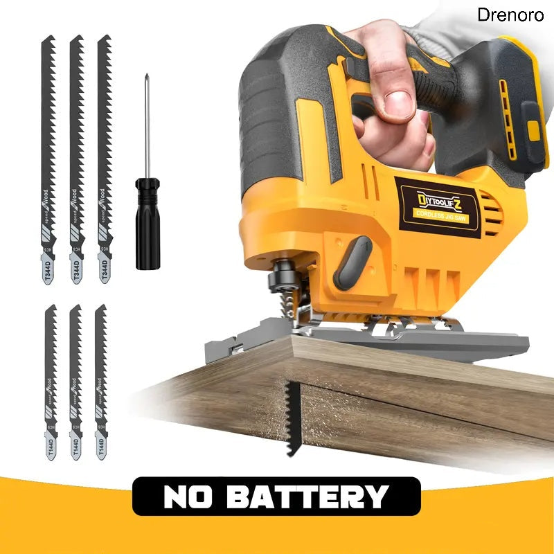 Cordless Brushless Jigsaw – 2900RPM, 0–45° Bevel, 3 Orbital Modes, Compatible with 20V Battery (Tool Only)