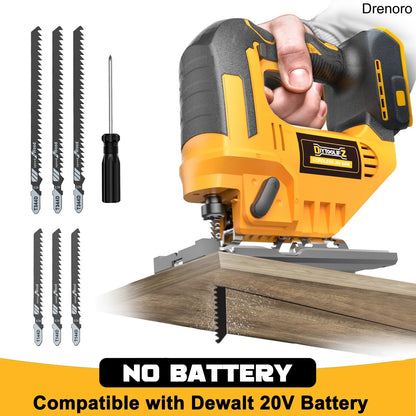 Cordless Brushless Jigsaw – 2900RPM, 0–45° Bevel, 3 Orbital Modes, Compatible with 20V Battery (Tool Only)